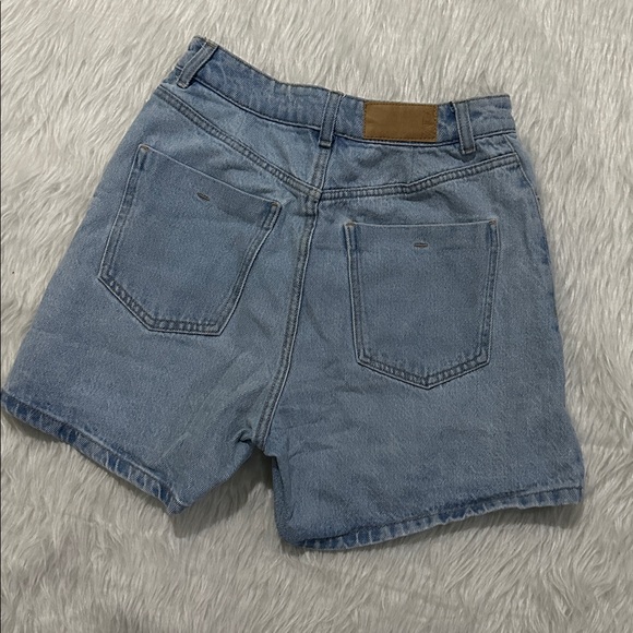 Zara high waist blue denim button fly summer shorts - Picture 5 of 6